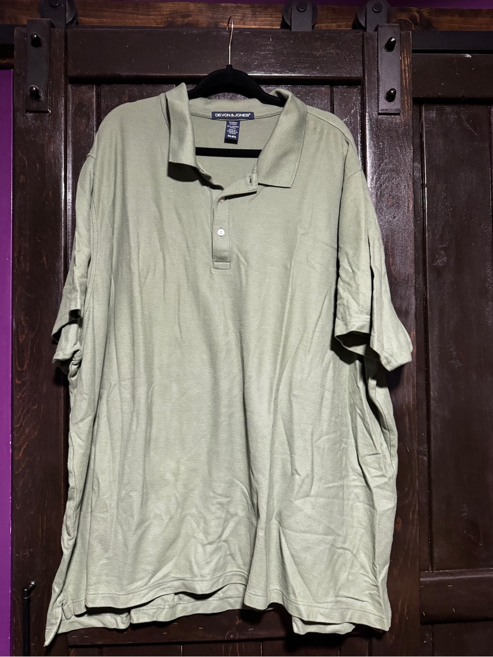 Devon & Jones Men's Short-Sleeve Polo in Olive Green